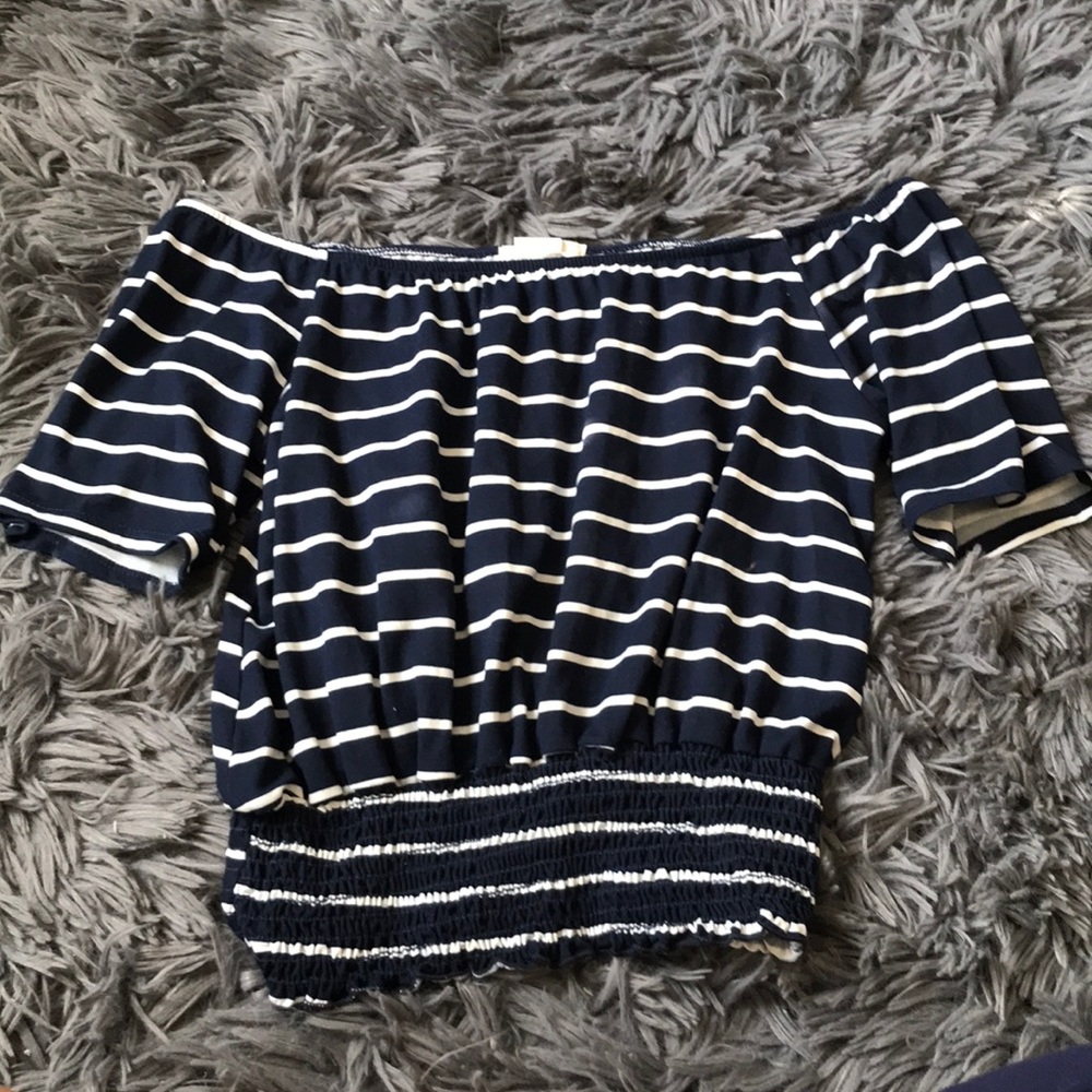 Blue Off the Shoulder Top